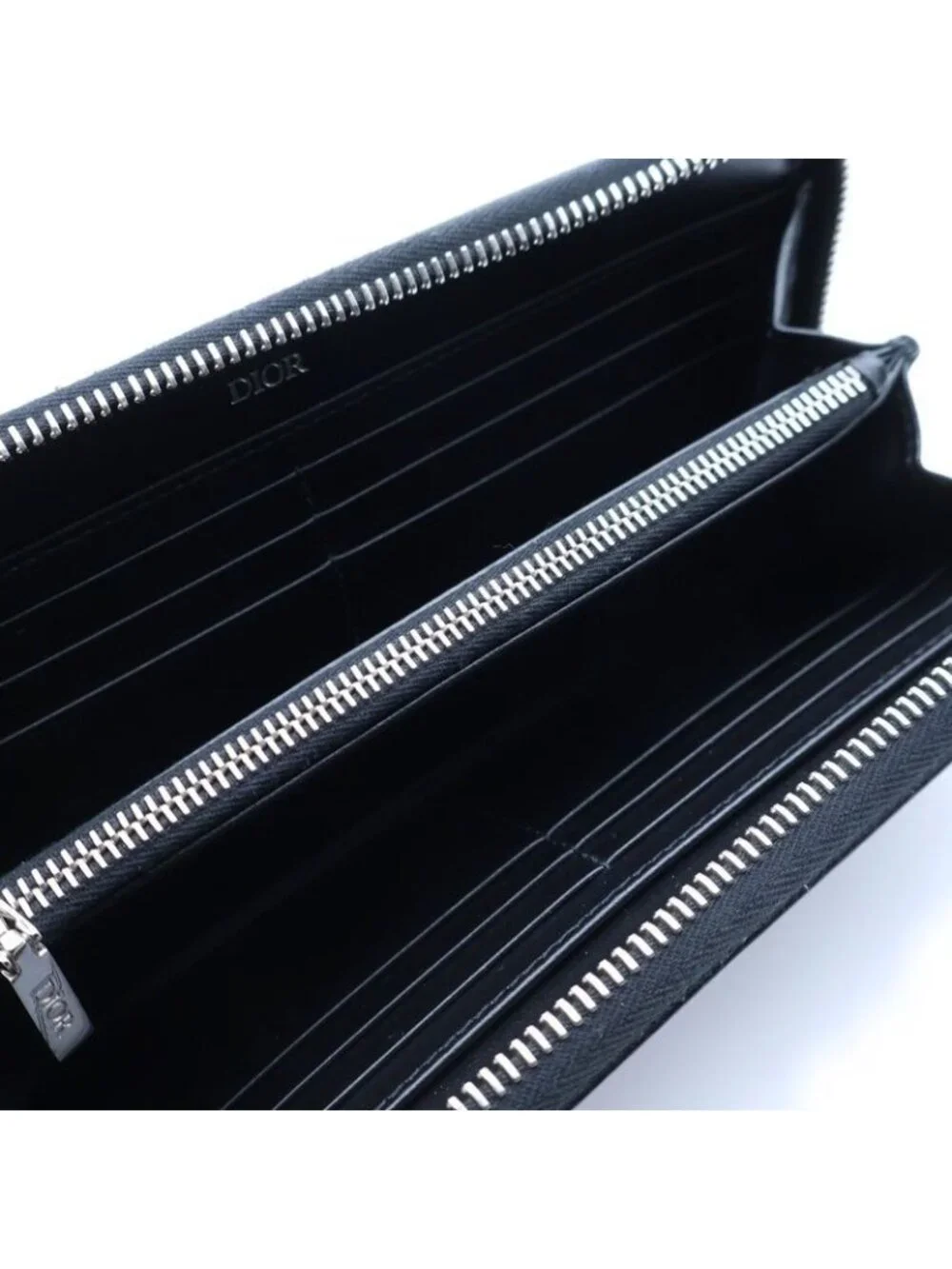 Dior Oblique Galaxy Round Zip Wallet Black